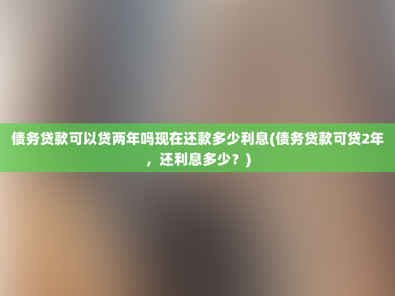 债务贷款可以贷两年吗现在还款多少利息(债务贷款可贷2年，还利息多少？)