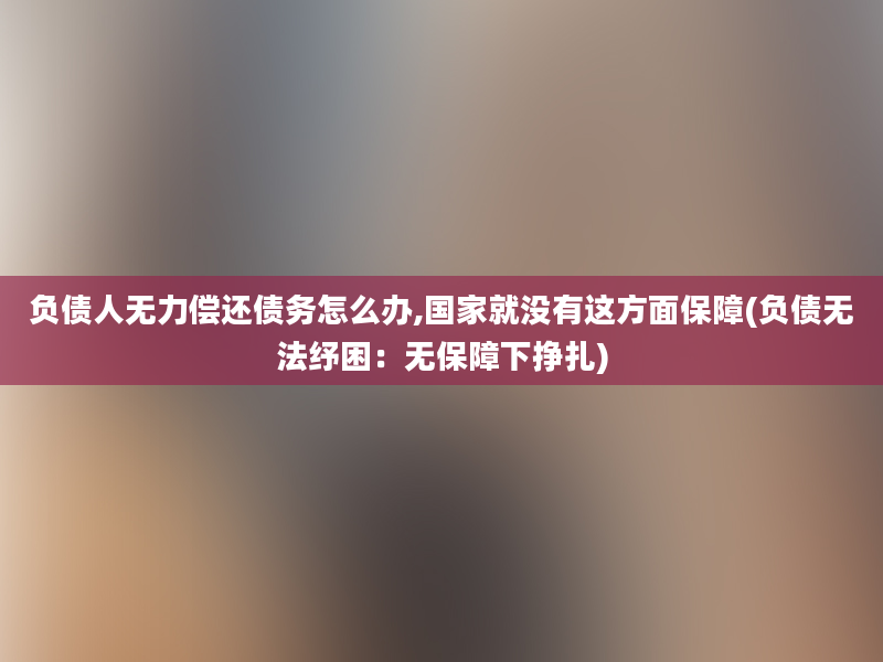 负债人无力偿还债务怎么办,国家就没有这方面保障(负债无法纾困：无保障下挣扎)