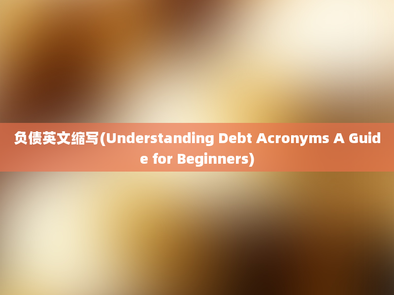 负债英文缩写(Understanding Debt Acronyms A Guide for Beginners)