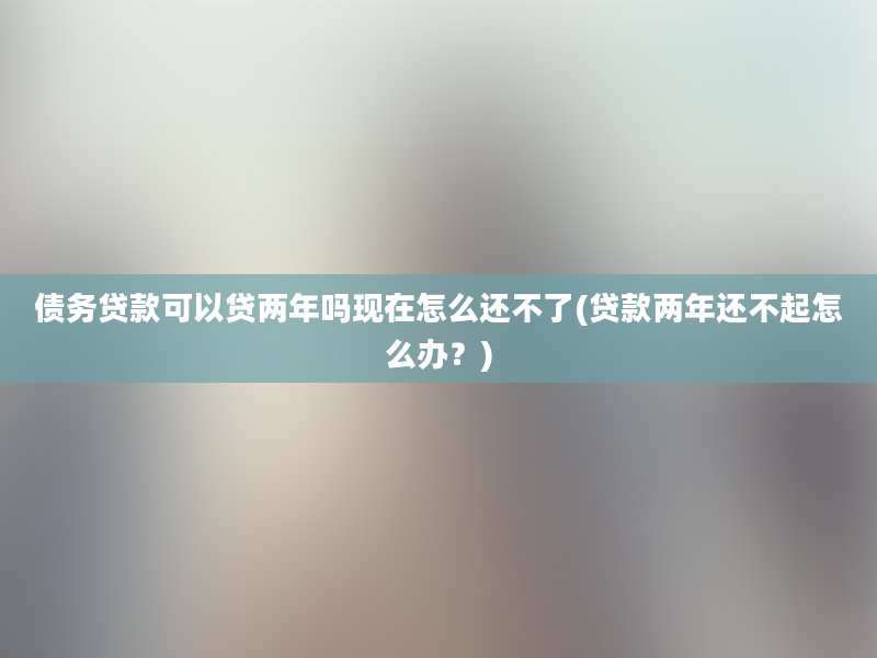 债务贷款可以贷两年吗现在怎么还不了(贷款两年还不起怎么办？)