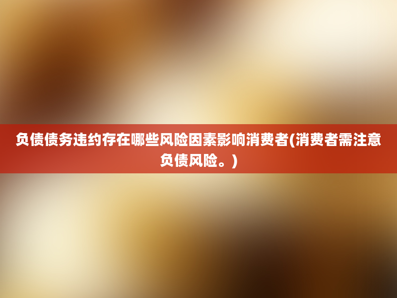 负债债务违约存在哪些风险因素影响消费者(消费者需注意负债风险。)