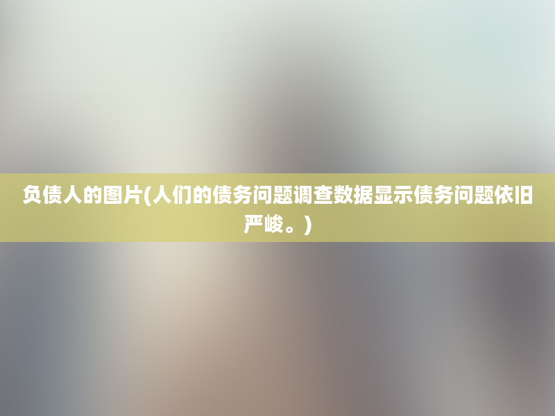 负债人的图片(人们的债务问题调查数据显示债务问题依旧严峻。)